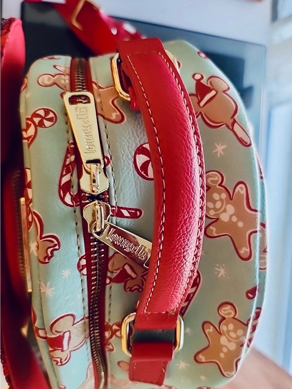 Loungefly Disney Parks Mini Backpack - Red Sequin Peppermint Mickey - Picture 9 of 12